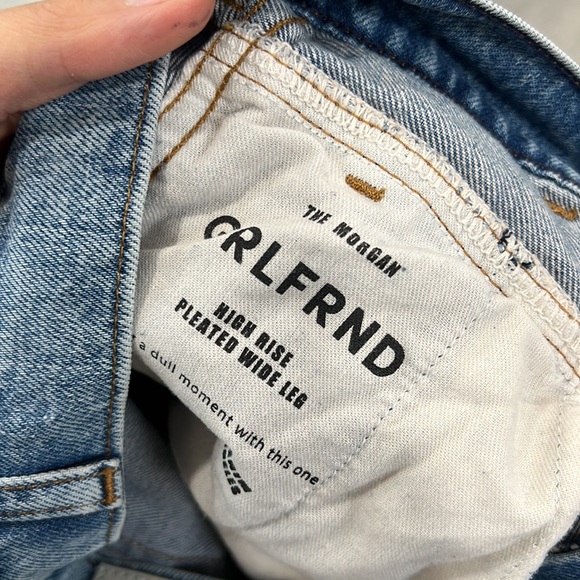 New - GRLFRND Morgan High Rise Pleated Wide Leg Jeans 100% Cotton Size 26 - Picture 7 of 9